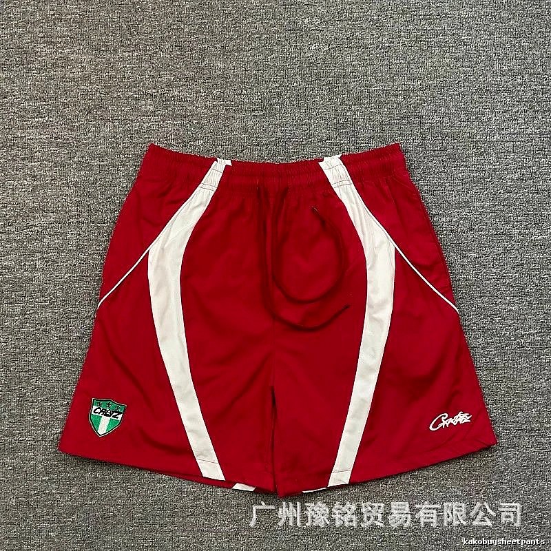 Corteiz Team Logo Street Style Red and White Sports Shorts