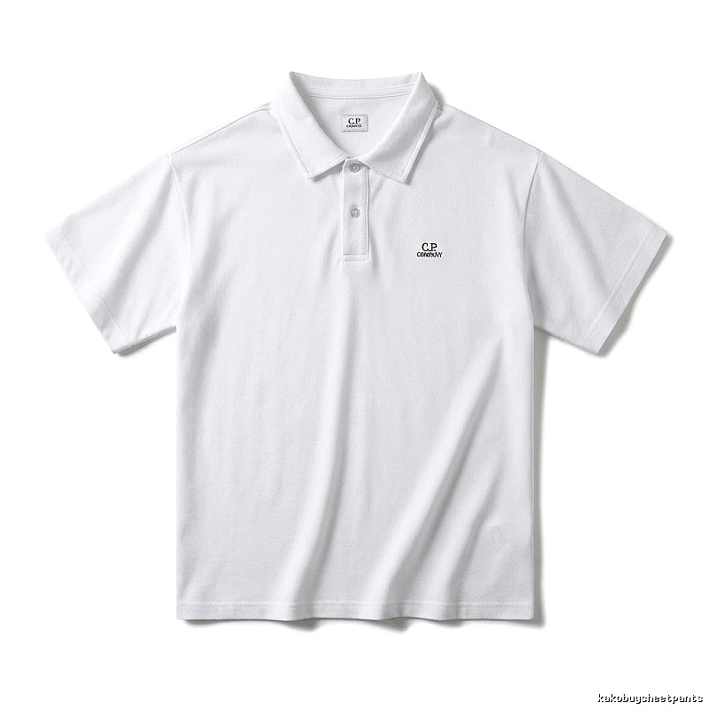 C.P simple style white Polo shirt