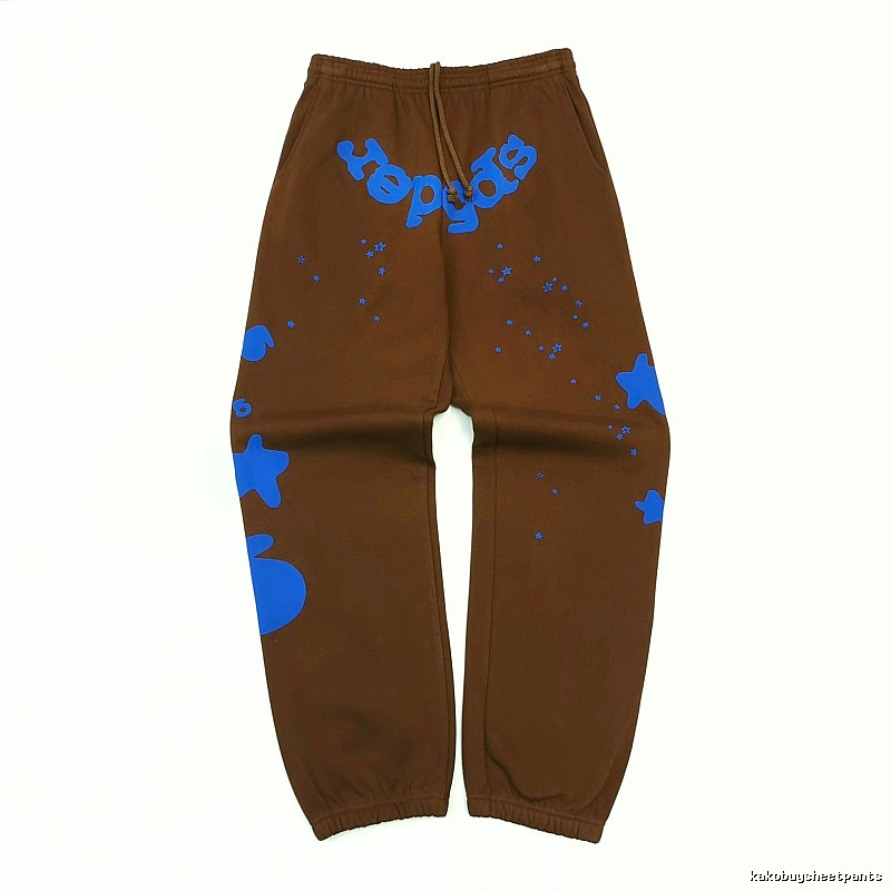 Daily Edit Sp5der Graphic Sweatpants - Brown