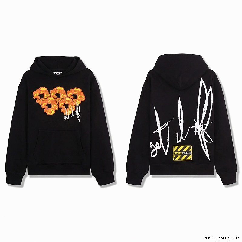 DENIM TEARS Graffiti Style Black Sweatshirt