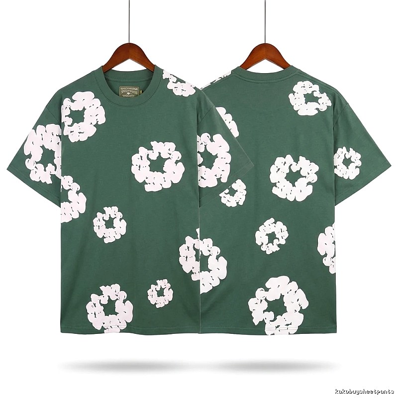 DENIM TEARS retro-style green short-sleeve