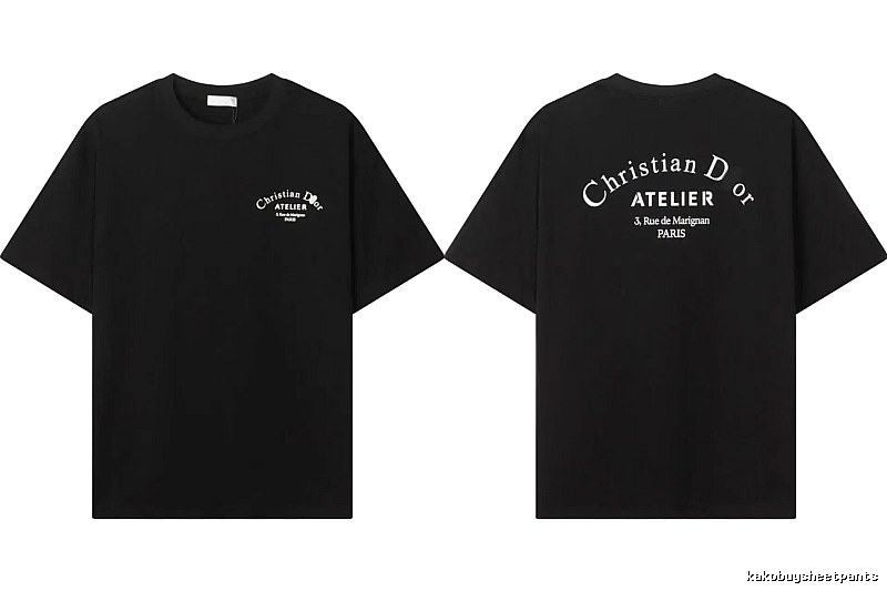 Dior ATELIER Minimalist Style Black Short-Sleeve T-Shirt