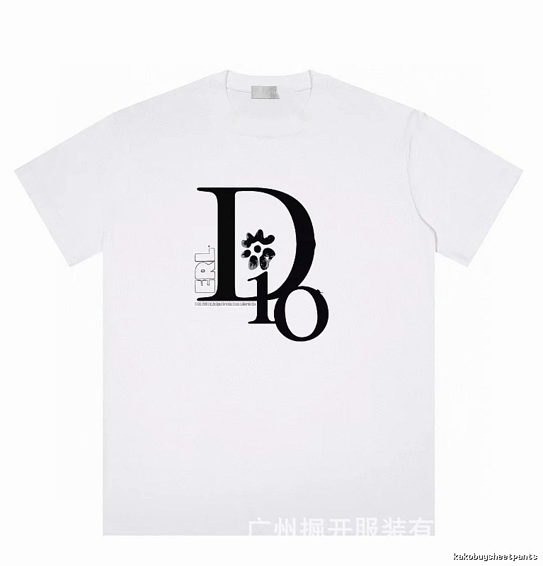 Dior Co-branded Trendy Style Printed White T-Shirt