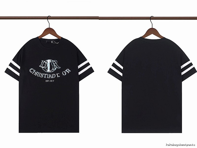 Dior Embroidered Vintage-style Black Short-sleeve T-shirt