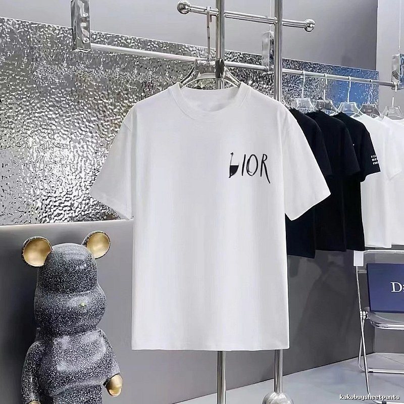 Dior Graffiti Casual Style White Short-sleeve T-shirt