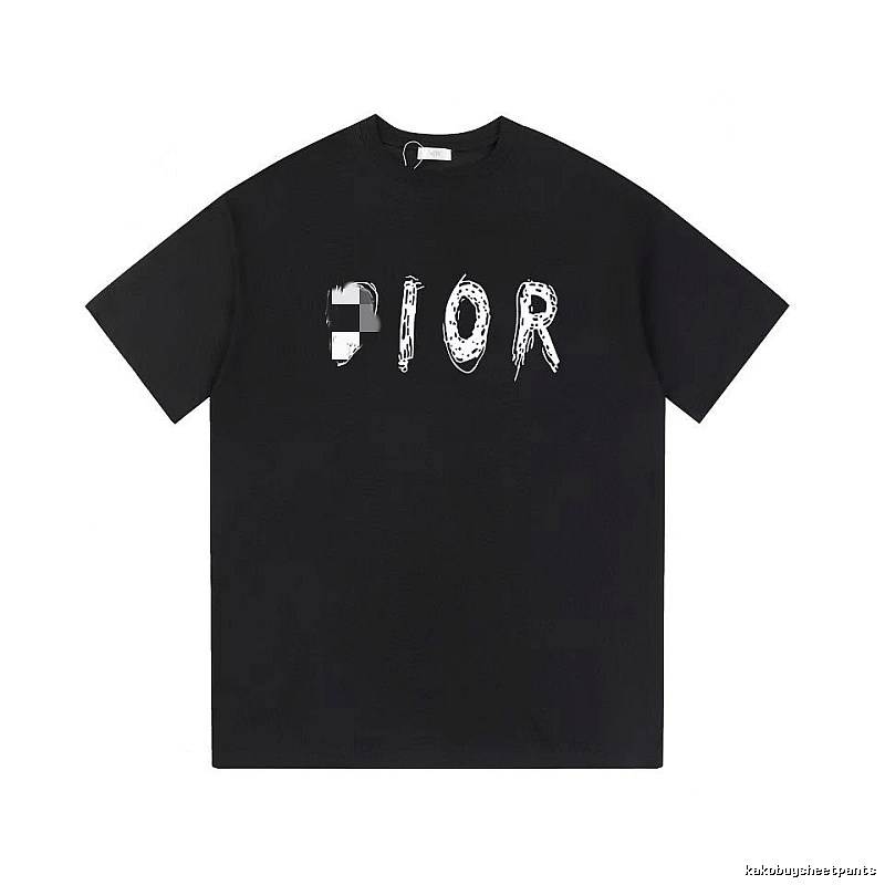 Dior Graffiti Collection Street Style Black Short-sleeve T-shirt