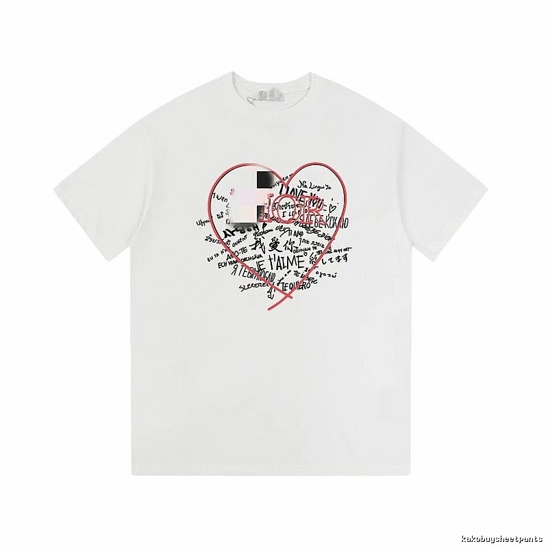 Dior Heart Graffiti Trendy Style White T-Shirt