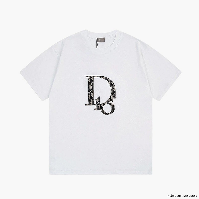 Dior Monogram Light Luxury Style White Short-sleeved T-shirt
