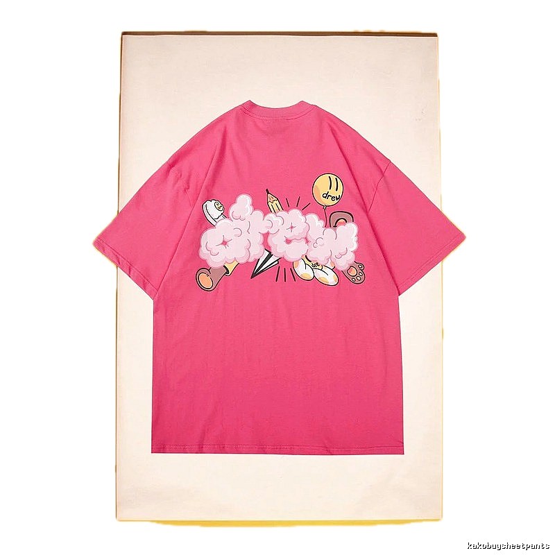 DREW Cloud Print Street Style Pink T-Shirt