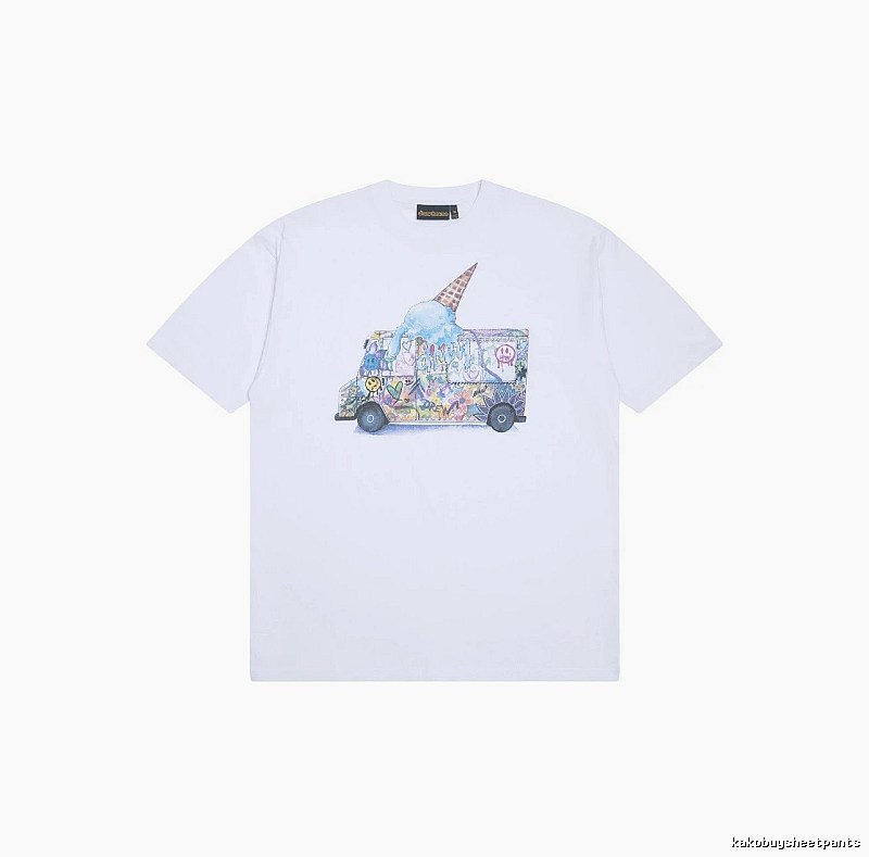 DREW Graffiti Style Ice Cream Truck White Short Sleeve T-shirt