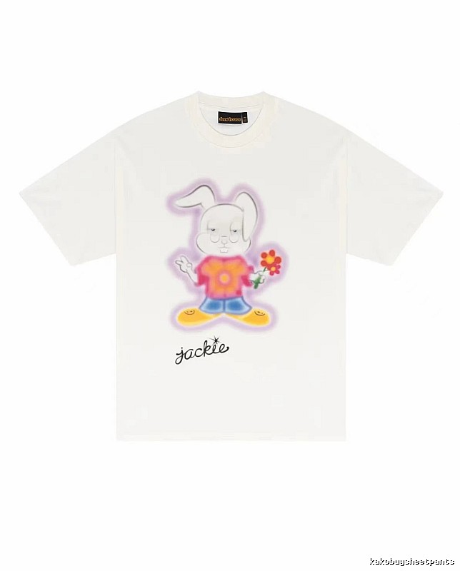 DREW Rabbit Graffiti Cool Trendy Off-white T-shirt