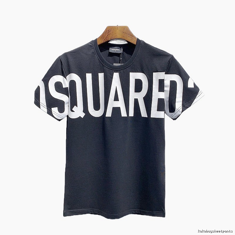 DSQ Trendy Cool Large Letter Printed Black Short-Sleeve T-Shirt