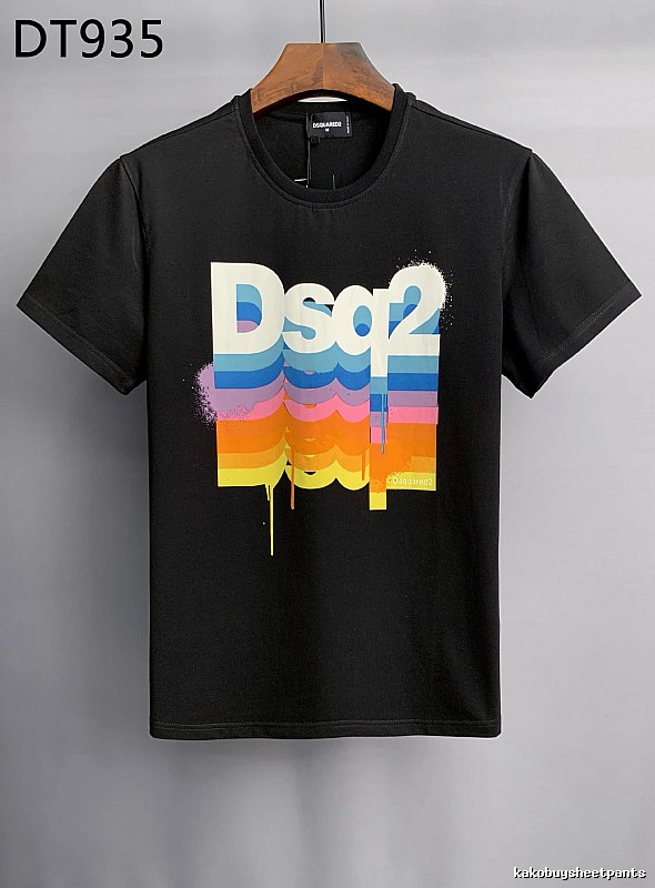 DSQ2 Color Gradient Street Style Black T-Shirt