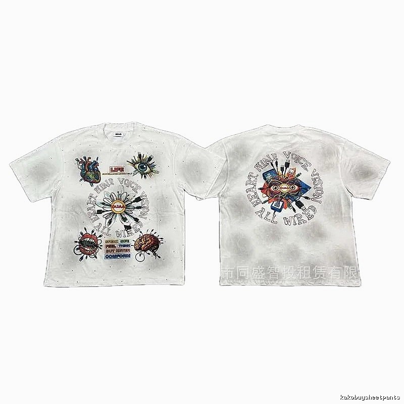 DUAA Organ Print Street Style White T-shirt