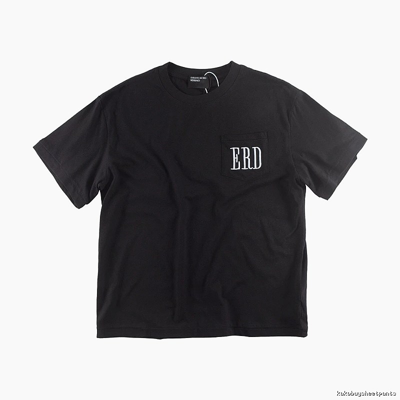 ERD Pocket Embroidery High Street Style Black T-shirt