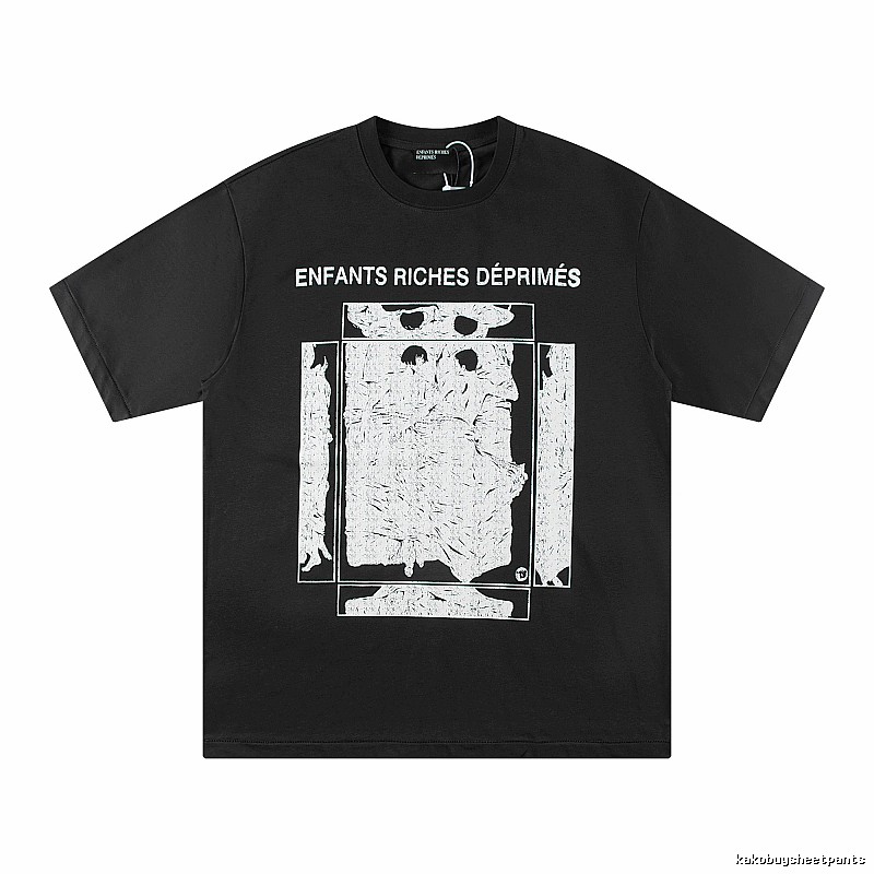 ERD Portrait Print Dark Style Black T-shirt