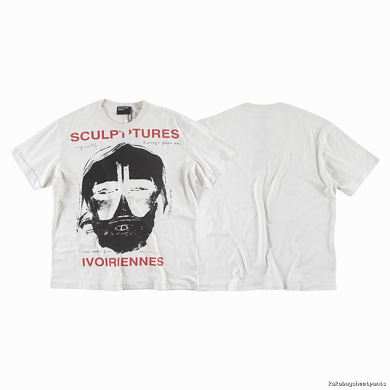 ERD Sculpture Figure Vintage Style Off-white Short Sleeve T-shirt