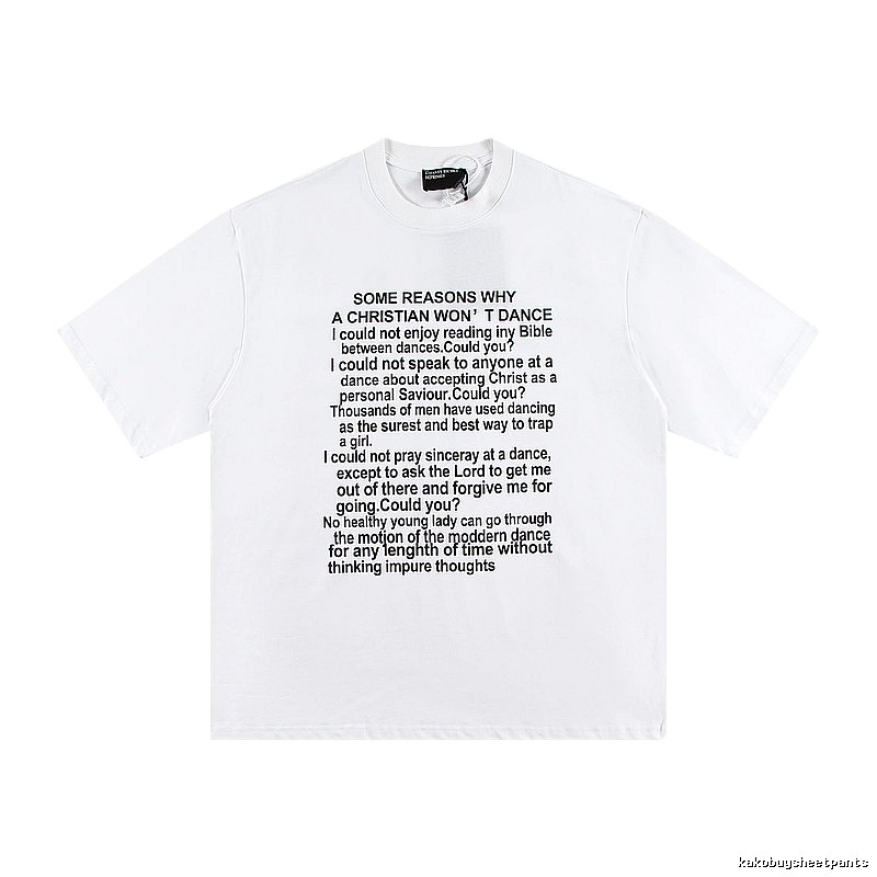 ERD Slogan Print Street Style White T-Shirt