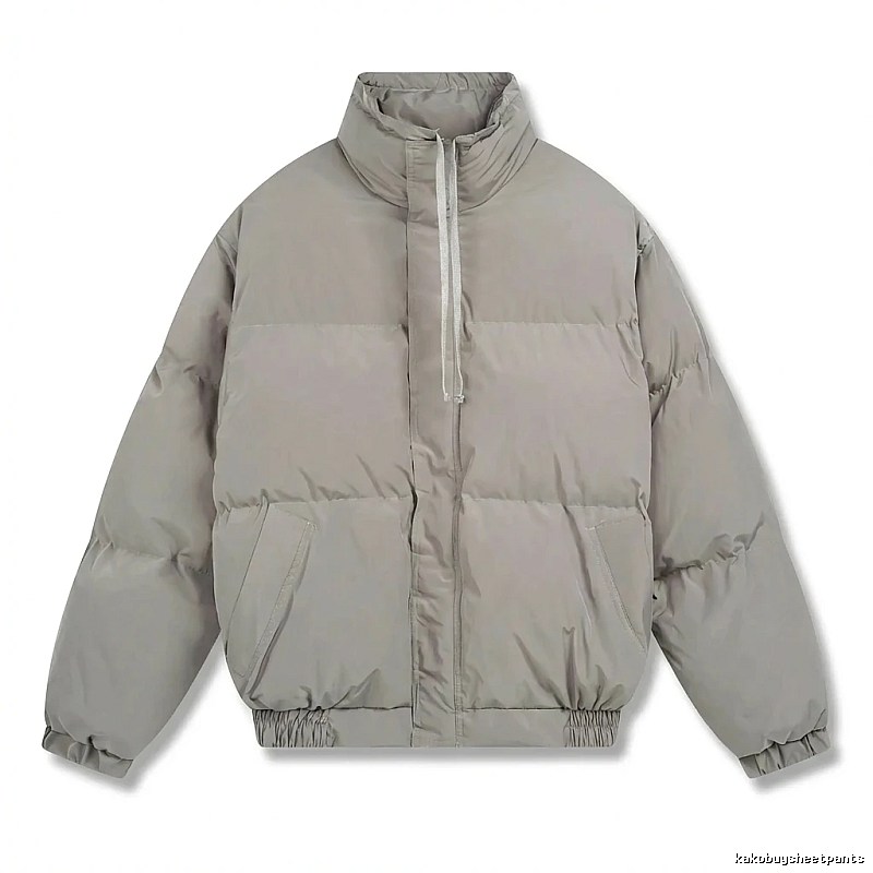 ESSENTIALS cotton-padded coat, simple style, gray