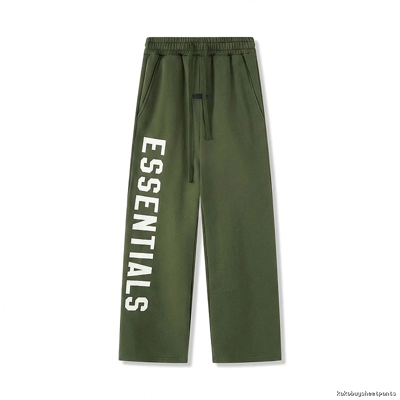 ESSENTIALS Military Green Wide-Leg Pants