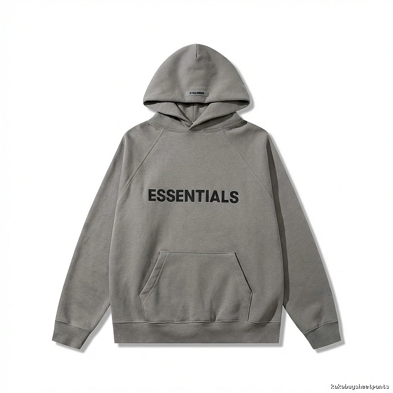 ESSENTIALS minimalist gray hoodie