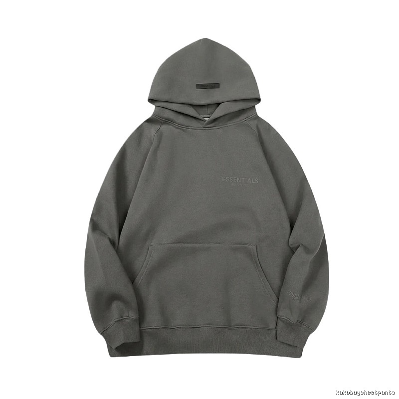 ESSENTIALS minimalist style grey hoodie