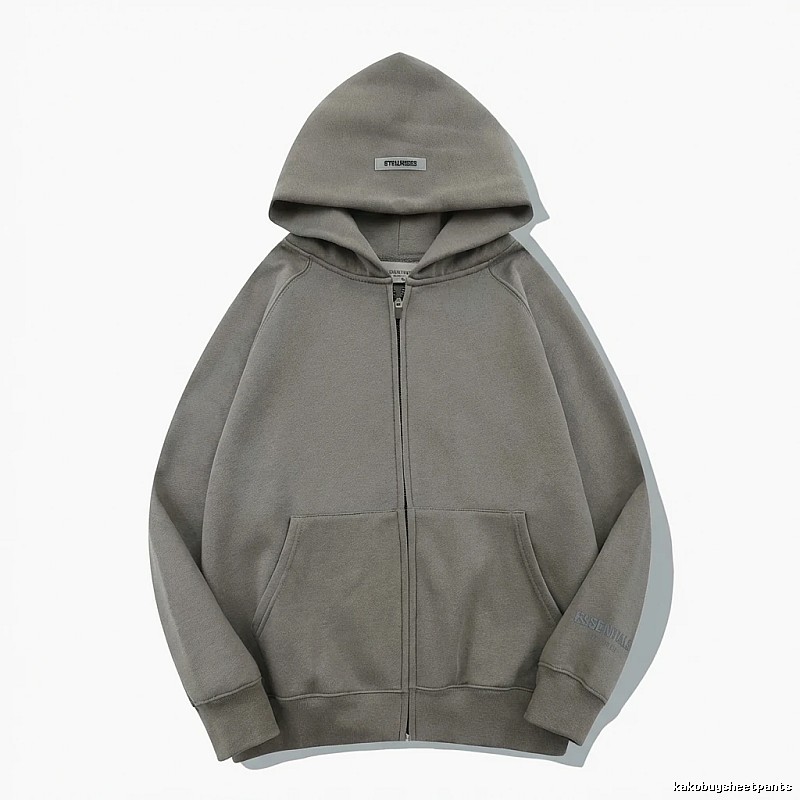 ESSENTIALS minimalist style grey hoodie