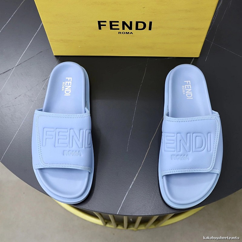Fendi Roma Minimalist Style Light Blue Slides