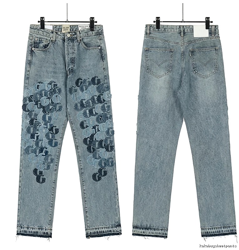Gallery Dept graffiti-style light blue jeans