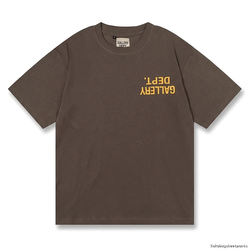 Gallery Dept Retro Style Dark Coffee T-shirt
