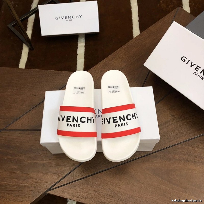 Givenchy Casual Style Letter Print White and Red Slides