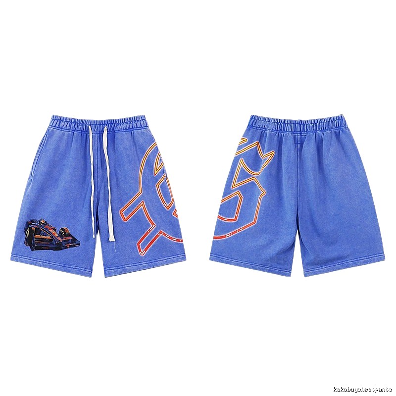 Godspeed Racing Print Street Style Blue Shorts