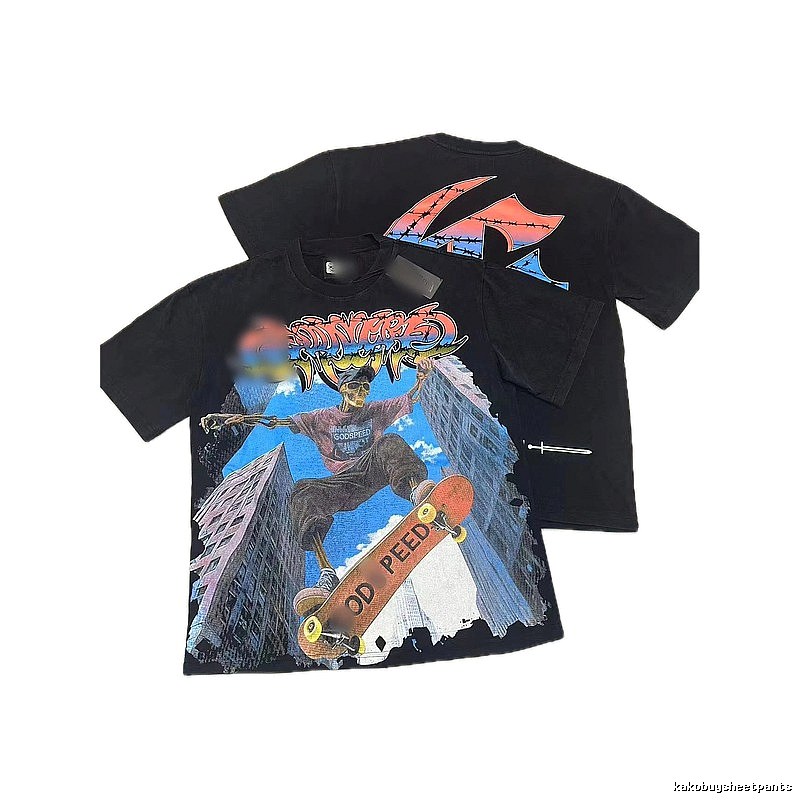Godspeed Skeleton Skateboarding Street Style Black T-Shirt