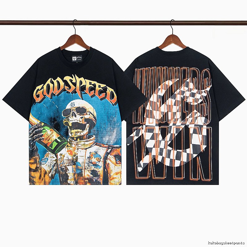 Godspeed Skull Print Street Style Black T-Shirt