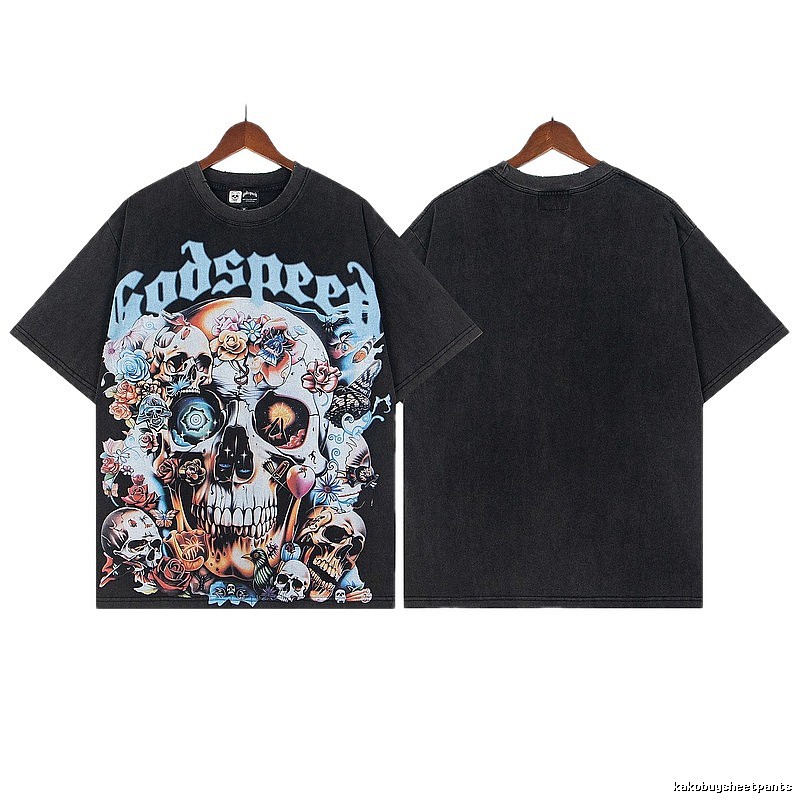Godspeed Skull Print Street Style Black T-shirt