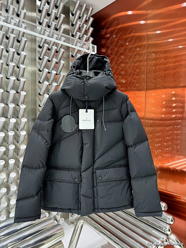 Gray Hooded Puffer Jacket with Moncler Hooded