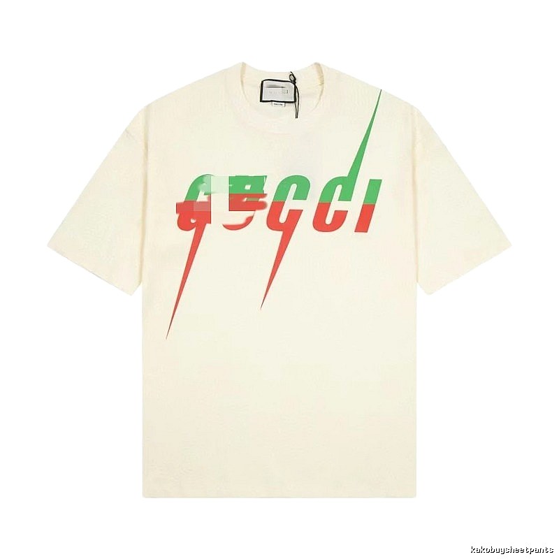 Gucci Color-block Print Casual Style Off-white Short-sleeve T-shirt