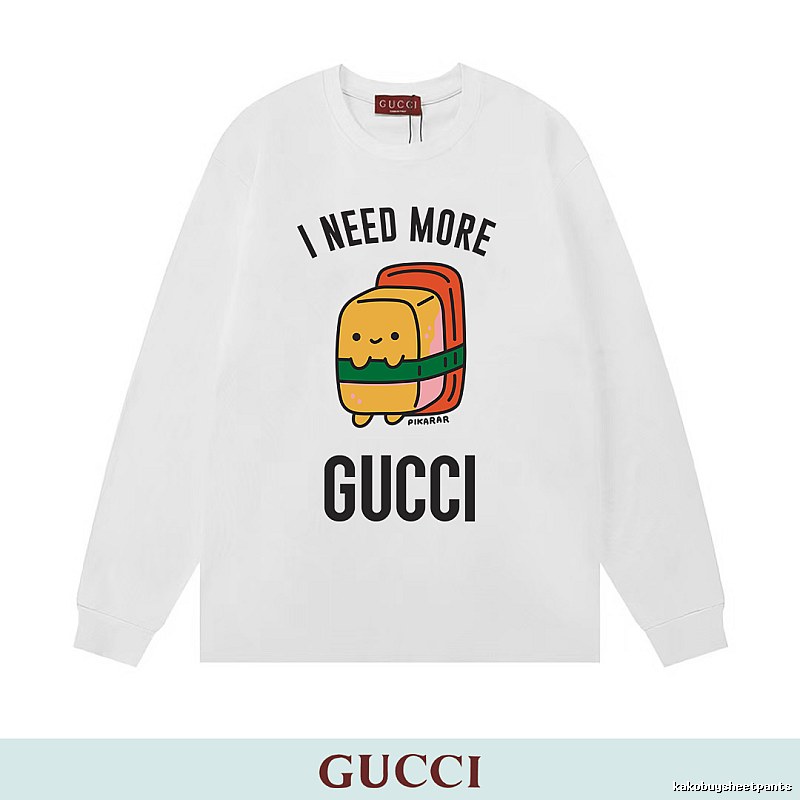 Gucci Long Sleeve Sweatshirt with White Long Sleeve Sweatshirt with