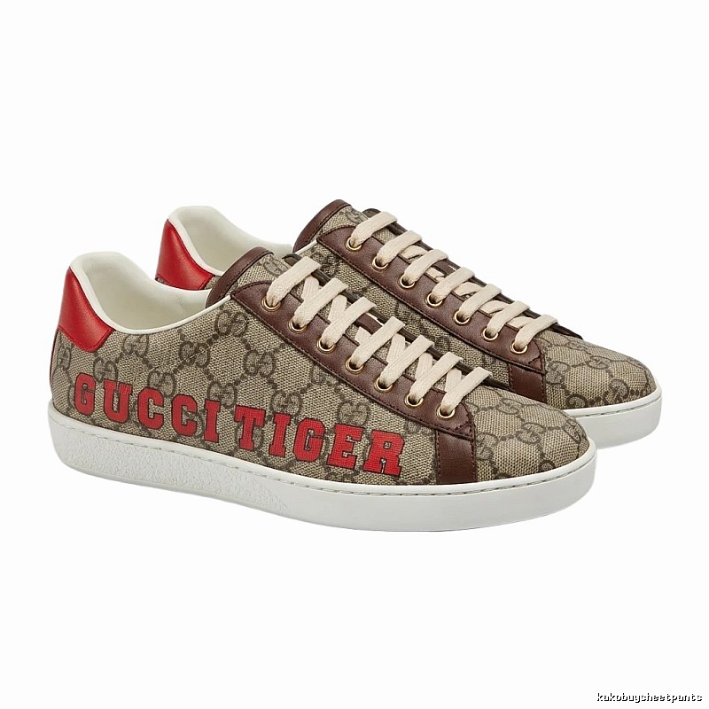 Gucci retro-style brown-red sports shoes