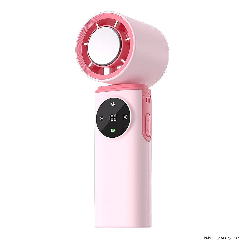 Handheld Cooling Fan With Pink Ice-compress Version For Handheld Cooling