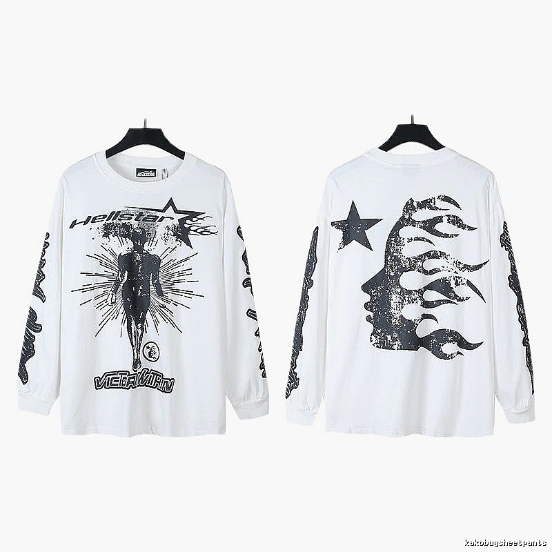 Hellstar dark style white long-sleeved shirt