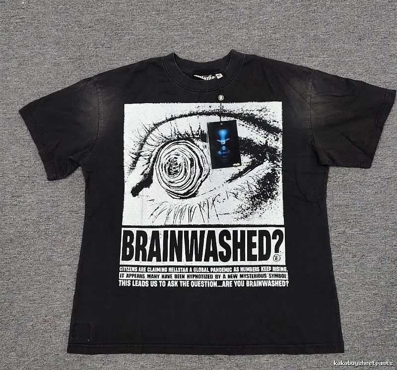 Hellstar Eye Print Street Style Black T-shirt