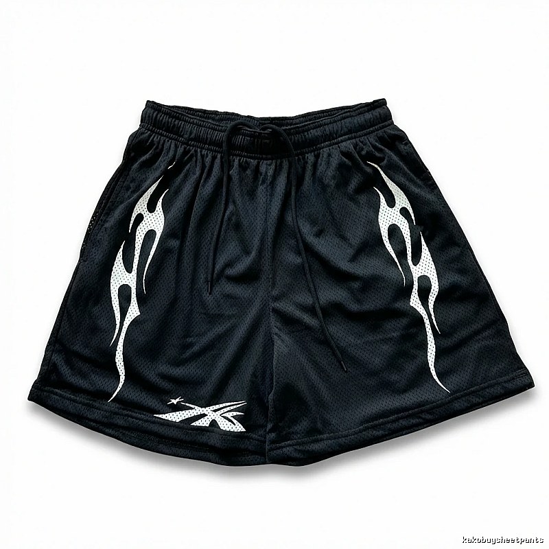 Hellstar Flame Wind Black Shorts