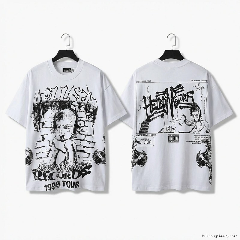 Hellstar graffiti-style white T-shirt