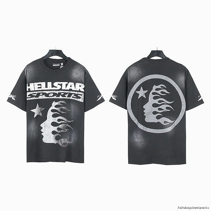Hellstar Sporty Street Style Black Short Sleeve T-Shirt