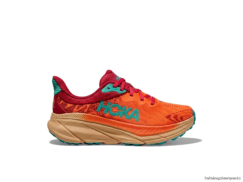 HOKA Trendy Orange-Pink Athletic Shoes