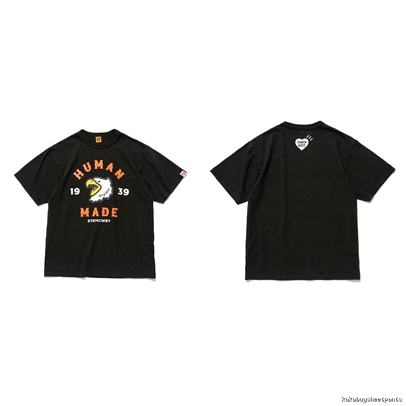 Human Made Easy Match Heart logo T-shirt Black Green Human for Leisure Wear