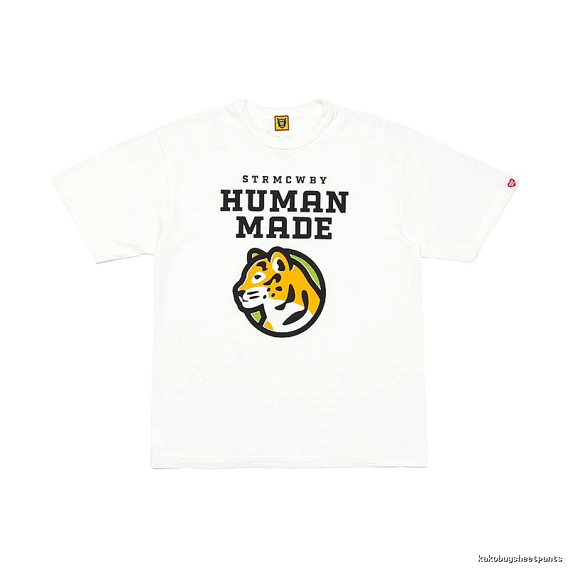 HUMAN MADE Tiger Head Print Japanese Streetwear White T-Shirt