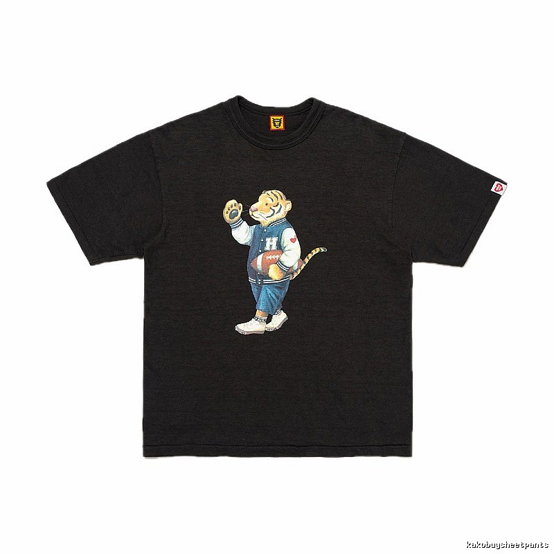 HUMAN MADE Tiger Print American Style Black T-Shirt
