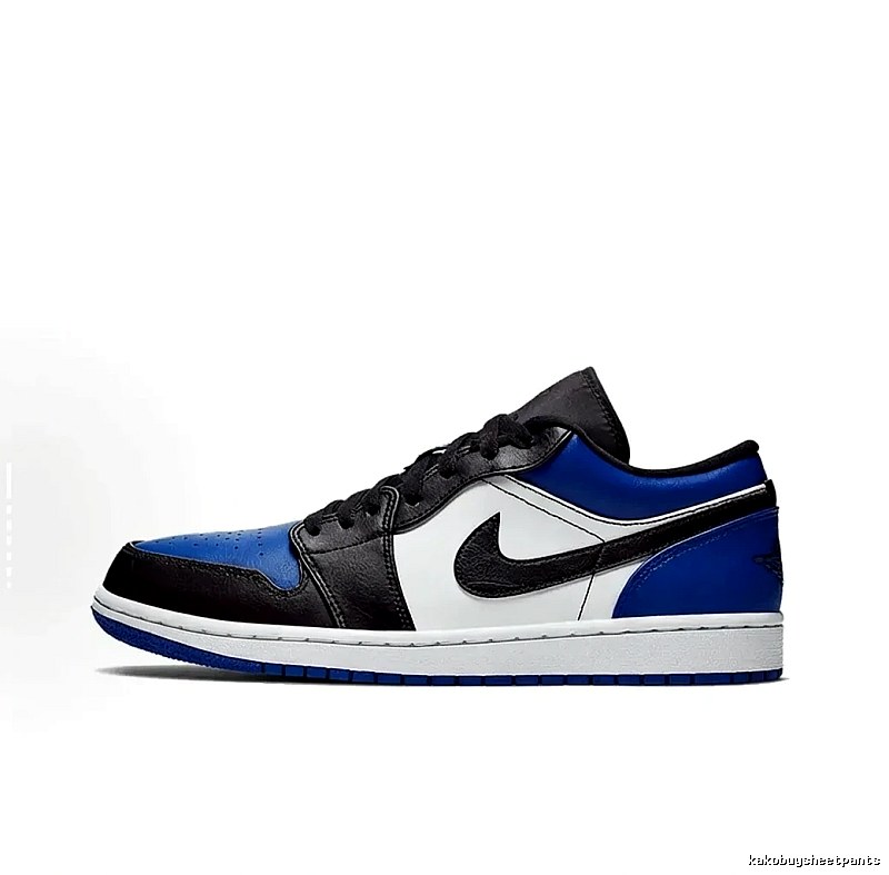 Jordan AJ1 Low - Top Black, Blue and White Sports Shoes